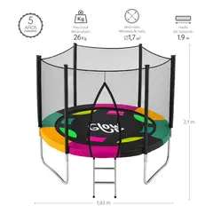 GLOWUP - Cama elástica 1,83 mt 6ft Edición Exclusiva R
