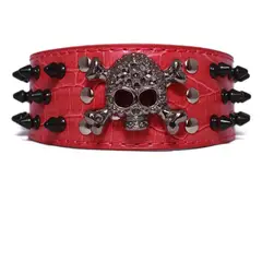 MASCAN - Collar Perro Calavera Puntas Redondas 2Xl Fucsia
