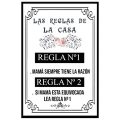 GENERICO - CARTEL LAS REGlAS DE LA CASA