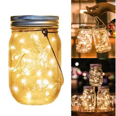 GENERICO - Frasco de Luces hada Solar en luz Cálida iluminación para exteriores