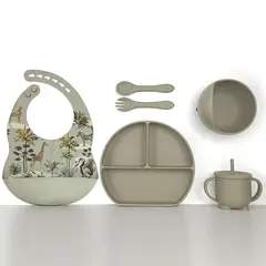 GENERICO - Set alimentación complementaria silicona clásico est Verde O