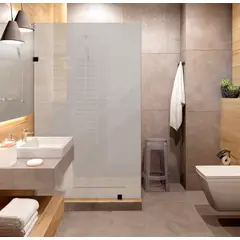 DELL ORTO - Shower door vidrio templado con empavonado 90x190 herraje negro