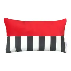 ELIZABETH PEPER - Funda Cojin Decorativo diseño Rojo Rayas Blanco y Negro 50x30.
