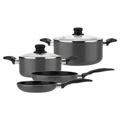 FANTUZZI - Batería de cocina de aluminio 6 Piezas Gris Gourmet