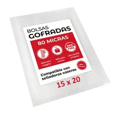 GENERICO - 100 Bolsas Sellado - Empacado Al Vacío Gofradas 15x20 Cm 80 Micras