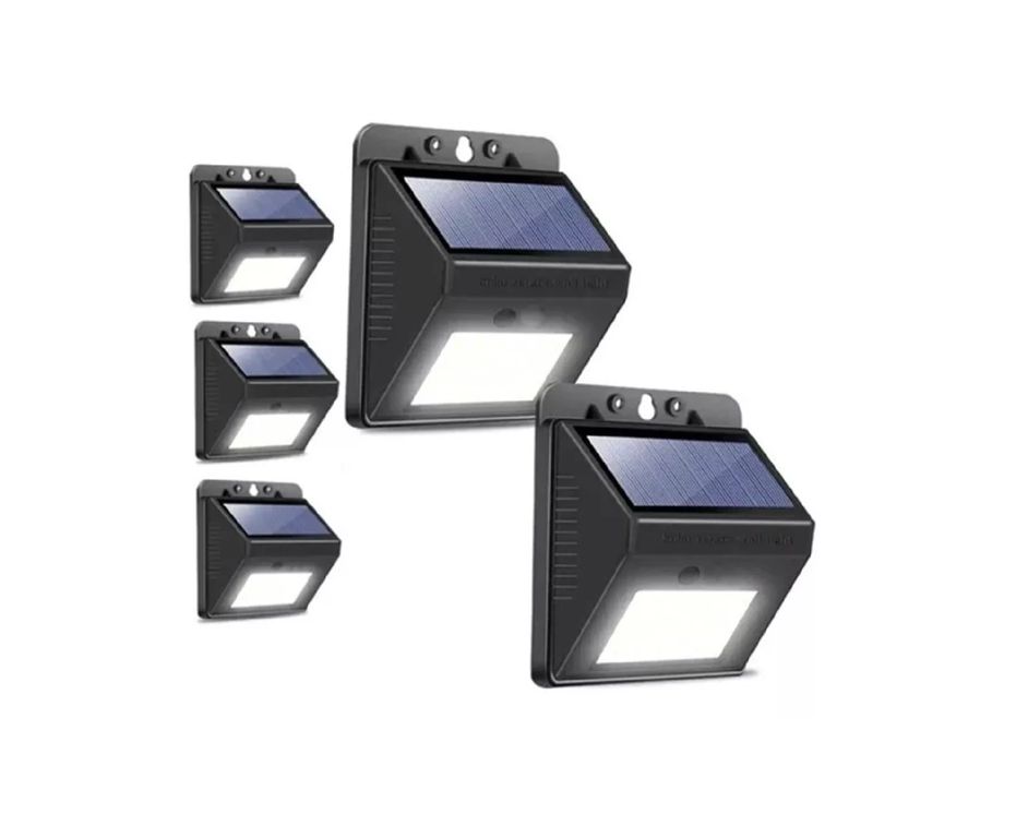 5 X Foco Solar 30 Luz Led Lámpara Pared Muro Exterior Ip64