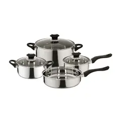 FANTUZZI - Batería de cocina de acero inoxidable 7 Piezas Corazza