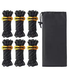 DEFENSOR FOREVER - Set de 6 cuerdas luminosa para carpa negro