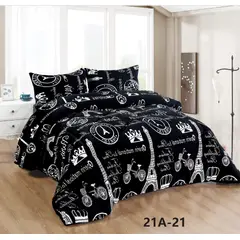 GENERICO - Cubrecama de Invierno Plush con Chiporro 2 Plaza Negro de Paris