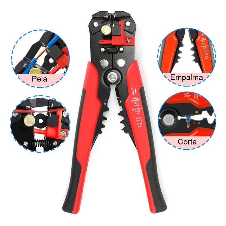 Alicate Pelacable Cortacable Crimpeadora Prensa Pinza