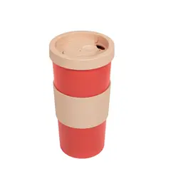 COZA - VASO MUG PARA CAFÉ 500 ML TRANSLÚCIDO CORAL