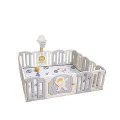 BABYLUNA - Corral de juego para bebés Gris SpaceMan 18 piezas.
