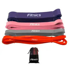 FITNICS - Bandas Elasticas Power Bands Resistencia Set 4 Latex