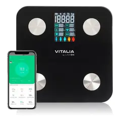 VITALIA TECHNOLOGY - Balanza Pesa Digital Baño Bluetooth App Inteligente Vitalia