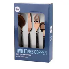 OEM - SET CUBERTERIA 24 PIEZAS TWO TONES COPPER