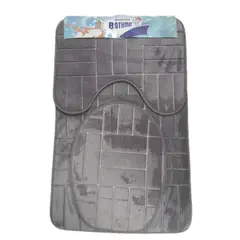 GENERICO - JUEGO DE ALFOMBRAS PARA BAñO POLAR LISO ANTIRRESBALANTE 3 PIEZAS