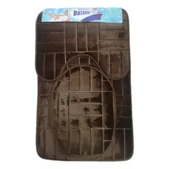GENERICO - JUEGO DE ALFOMBRAS PARA BAñO POLAR LISO ANTIRRESBALANTE 3 PIEZAS