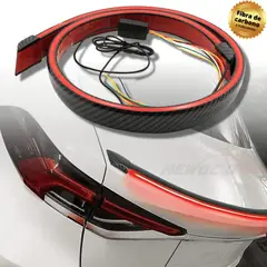NEWOCIO - Alerón Spoiler Luz De Freno Led Fibra De Carbono Universal