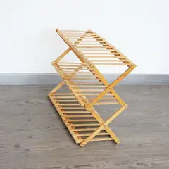 GENERICO - Organizador de zapato plegable de bambú 3 Niveles