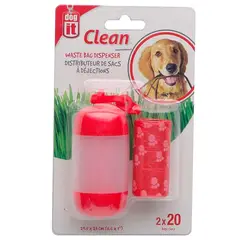 DOG IT - Dispensador de Bolsas Dogit Fecas Perro + 2 Rollos
