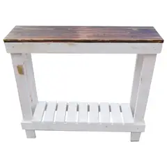 TAIKKEE - MESA DE ARRIMO RUSTICO CUBIERTA NOGAL DECAPADO