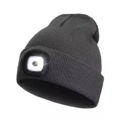 GENERICO - Gorro con Linterna Led 3 Modos recargable1200mAh GRIS