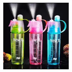 GENERICO - Botella De Agua 600ml Deportiva con Spray azul_