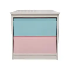 DECORACION CREATIVA - Velador 2 C Celeste Rosa Pastel Minimal