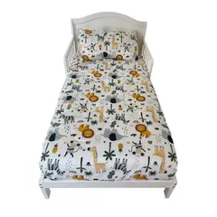 COBABY - SET ROPA PARA CAMA DE TRANSICIÓN ANIMALS 100% ALGODON DE 4 PIEZAS