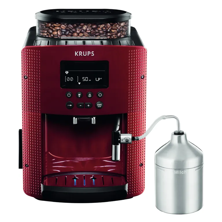 Cafetera Espresso Full Auto Display Roja + Lechero