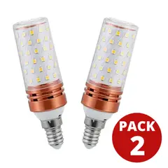 GENERICO - Ampolleta 16 Watts Led E14 Luz FRIA Pack 2 Unidades