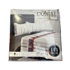 DORAL - Sábanas Estampadas 144 Hilos King Diseño Negro - Shopyclick