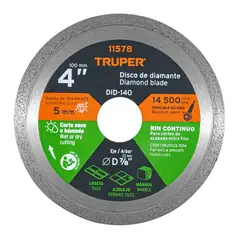TRUPER - Disco Diamantado De 4 X 1.6 Mm Rin Continuo