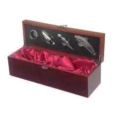 GENERICO - Caja De Vino Madera Con Accesorios Porta Vino