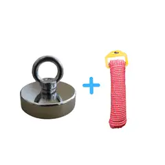 GENERICO - Iman Pesca Neodimio 80kg Cuerda 20mts Pescar Imanes Gancho