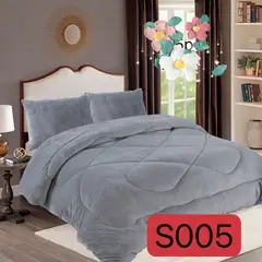 GENERICO - Cubrecama de Invierno Plush con Chiporro 2 P Gris M28