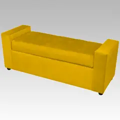 GENERICO - Banqueta Baúl 8 Botones Vigo - Amarillo