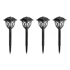 GENERICO - Pack 4 Luz Solar Jardin Con Sensor Estaca Estilo Ingles