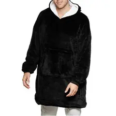 EVERSO - Manta Polar Bata Frazada Polerones Felpa Con Capucha Chiporro Hombre.