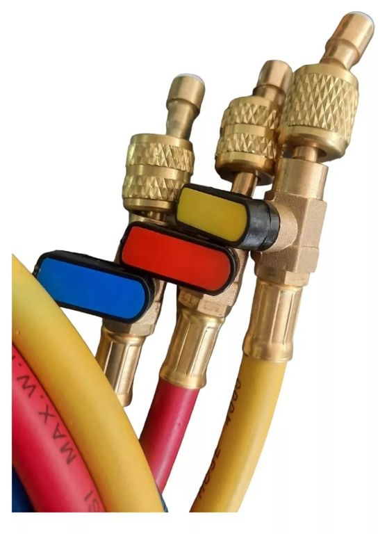 Juego de Mangueras Manifold 150cms con válvula de corte