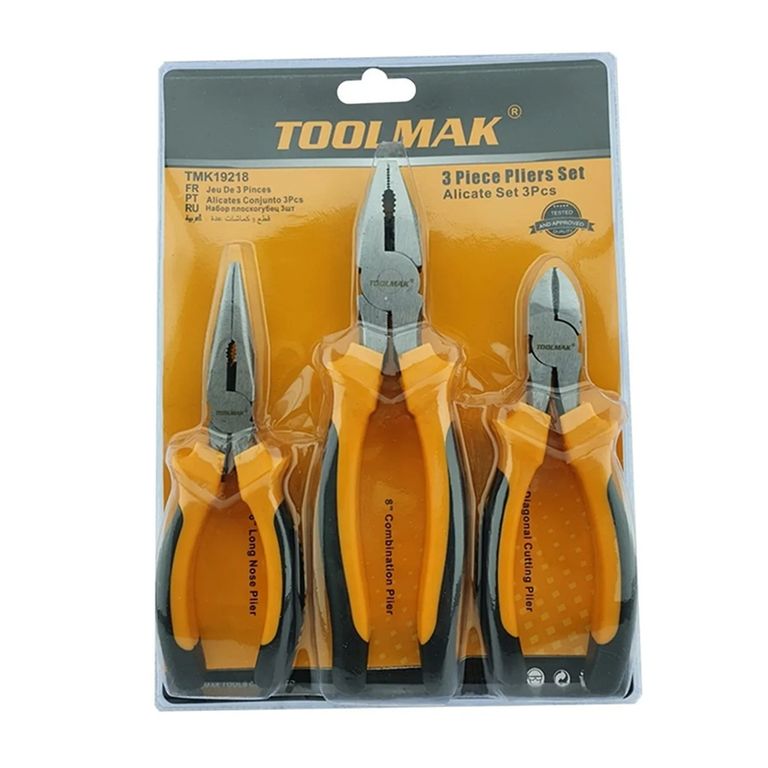 Set Kit Juego De Alicates 3 Piezas Toolmak a $8.990