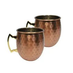 CASATUA - Mug Vasos Cobre Set De 2 Moscow Mule Coctel 500ml - Cafe