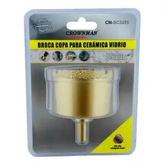 GENERICO - Broca Copa Diamantada Para Vidrio Ceramica Marmol 55mm Crow