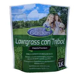 BEST GARDEN - Semilla De Césped Lawngrass Ctrébol Premium 1kg
