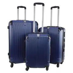 GENERICO - Set 3 Maletas Rigidas Ruedas 360 Azul Marino 28