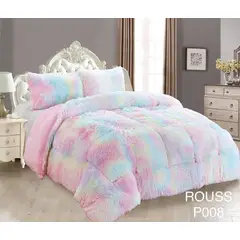 GENERICO - Cobertor de invierno Peludo con Chiporro 2 Plazas - Arcoiris RS8