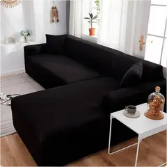 GENERICO - FUNDA CUADRILLE PROTECTORA PARA SILLON SECCIONAL TIPO L COLOR NEGRO