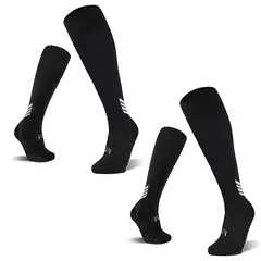 FITNICS - Medias De Futbol Deportivas Antideslizantes 2 Pares - Negro