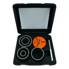 MAKAWA - Kit Set Juego Broca Sierra Copa Diamantada 7 Piezas