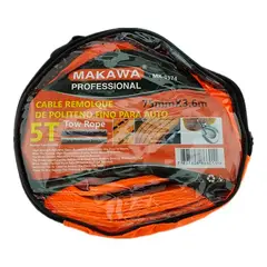MAKAWA - Cable Remolque Para Auto 5 Toneladas 75mm X 3.6m